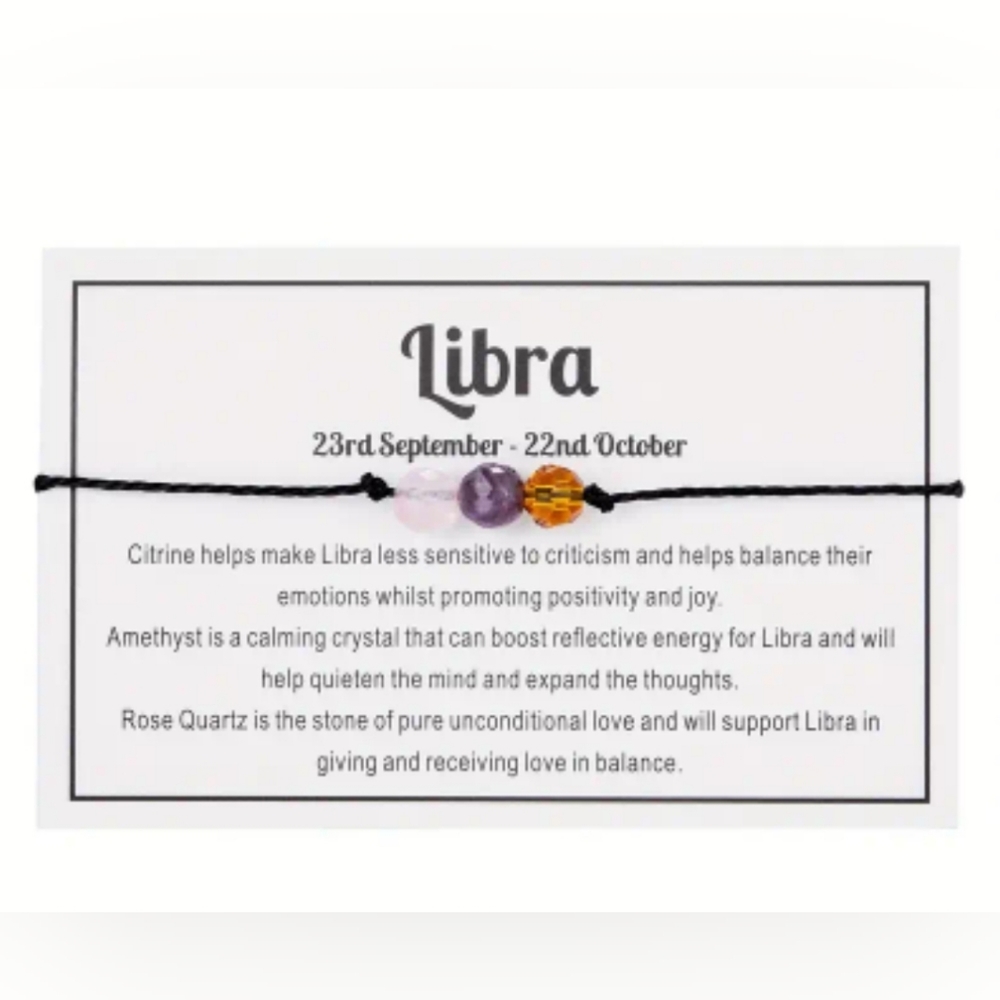 NWT! Libra ♎️  Natural Faceted Stone Handmade Braided Beaded Bracelet NEW